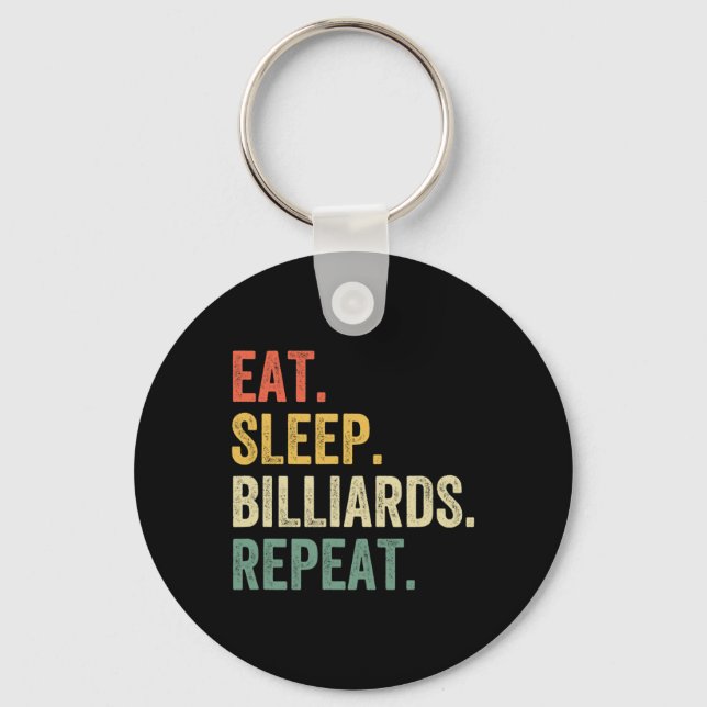 Mens Eat Sleep Billiards Repeat Funny Pool Player  Key Ring (Front)