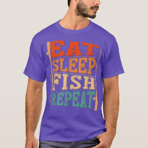 Mens Eat Sleep Fish Repeat, Fishing Fisherman2476  T-Shirt