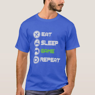 Mens Eat Sleep Game Repeat Funny Gamer Life Gift F T-Shirt