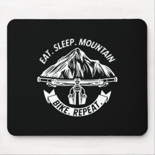 Mens Eat Sleep Mountain Bike Shirt Funny Mtb Bikin Mouse Pad