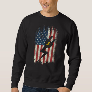 Mens Electric Cable Engineering Electrician Americ Sweatshirt