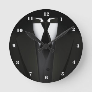 Men's Elegant Black Suit Wall Clock