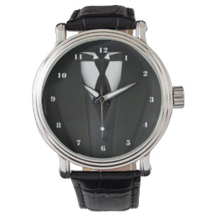 Mens' Elegant Black Suit Watch