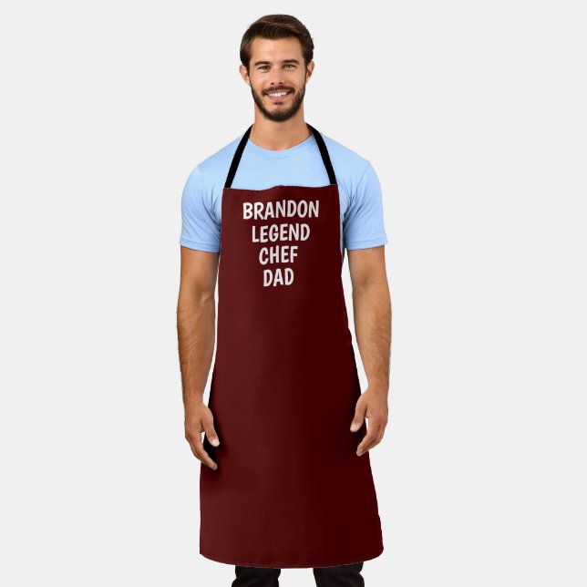Men's Elegant Burgundy Modern Simple Dad Chef Apron (Worn)