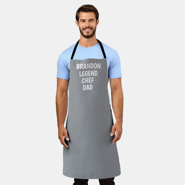 Men's Elegant Grey Modern Simple Dad Chef Apron (Worn)