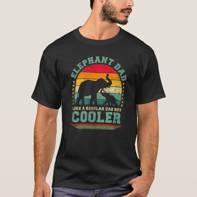 Mens Elephant Dad Like A Regular Dad But Cooler Fa T-Shirt (Front)