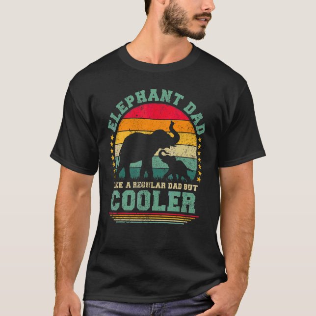 Mens Elephant Dad Like A Regular Dad But Cooler Fa T-Shirt (Front)