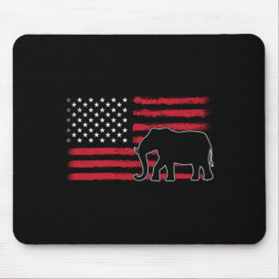 Mens Elephant Flag - Patriotic Aamerica Dom Mouse Pad