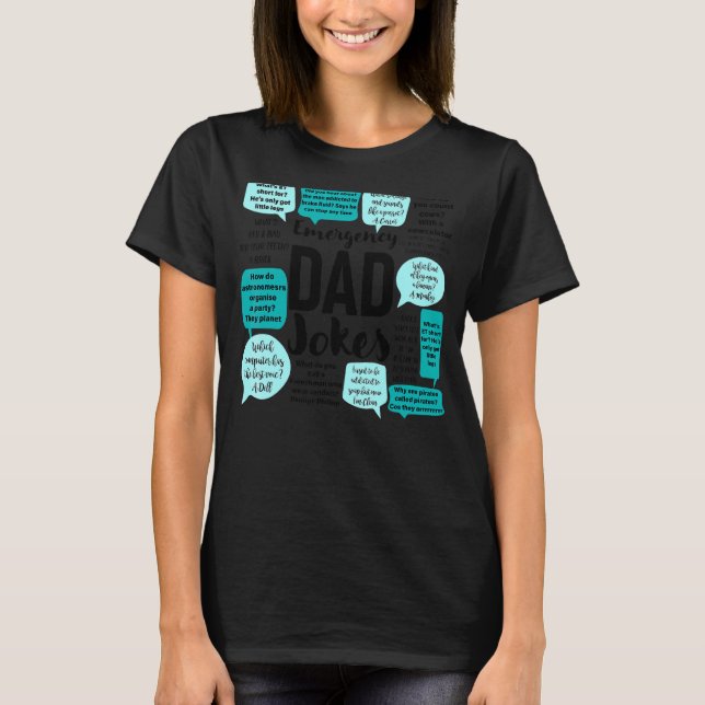 Mens Emergency Dad Jokes Quote Daddy Puns Humour F T-Shirt (Front)