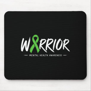 Mens Empowering Warrior Design With Green Mouse Pad