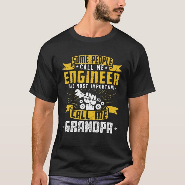 Mens Engineering Dad Grandpa Engineer T-Shirt (Front)