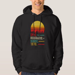 Mens Epic Husband Since 1970, Happy Anniversary Hoodie