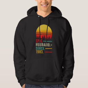Mens Epic Husband Since 1983, Happy Anniversary Hoodie