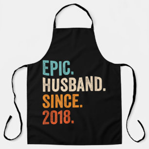 Mens Epic Husband Since 2018 wedding anniversary Apron