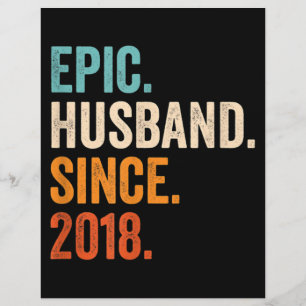 Mens Epic Husband Since 2018 wedding anniversary Flyer