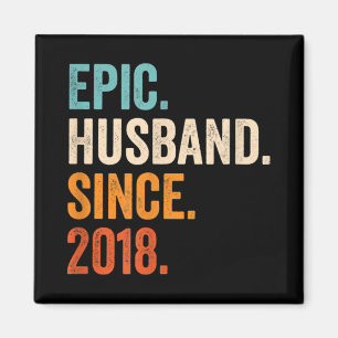 Mens Epic Husband Since 2018 wedding anniversary Magnet