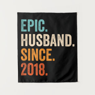 Mens Epic Husband Since 2018 wedding anniversary Tapestry