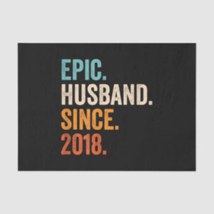 Mens Epic Husband Since 2018 wedding anniversary Tissue Paper