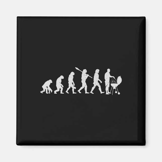 Mens evolution of grilling human bbq lover mens magnet (Front)