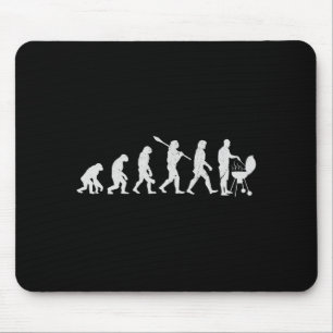 Mens evolution of grilling human bbq lover mens mouse pad
