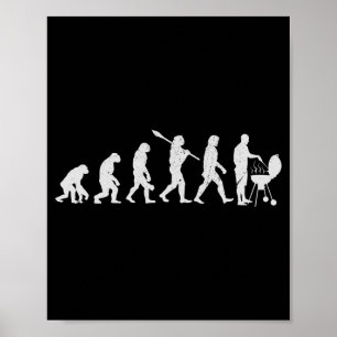 Mens evolution of grilling human bbq lover mens poster