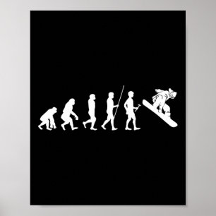 Mens Evolution Snowboard Gift Snowboarder Gift Boa Poster