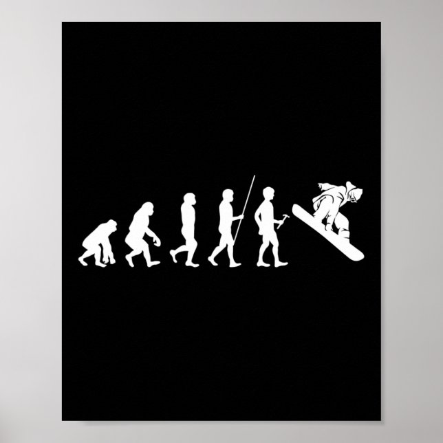Mens Evolution Snowboard Gift Snowboarder Gift Boa Poster (Front)