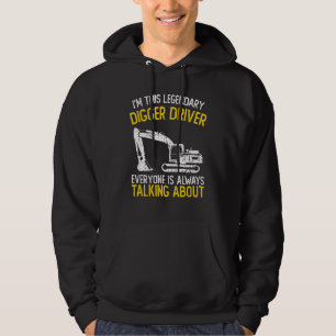 Mens Excavator Driver Heavy Equipment Operator Hoodie