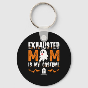 Mens Exhausted Mum Costume Funny Matching Key Ring