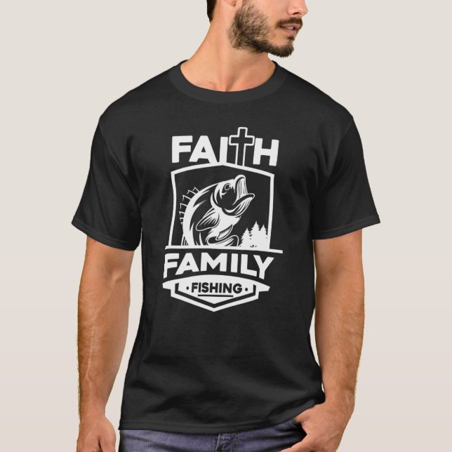 Mens Faith Family Fishing Religious Christian Fish T-Shirt (Front)