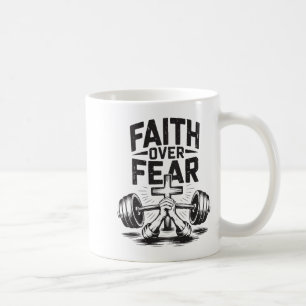 Men's Faith Over Fear Christian Workout Gym Jesus  Coffee Mug