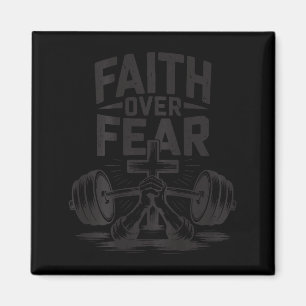Men's Faith Over Fear Christian Workout Gym Jesus Magnet