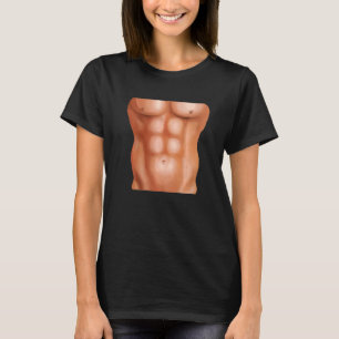 Mens Fake Muscles Fake Six Pack Abs T-Shirt