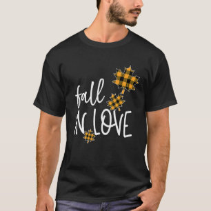 Mens Fall Leaves Love Heart Fall In Love With Autu T-Shirt