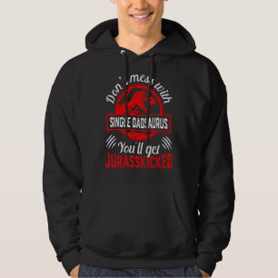 Mens Family Matching Single Dad Dinosaurs Christma Hoodie
