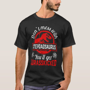 Mens Family Matching Stepdad Dinosaurs Christmas F T-Shirt
