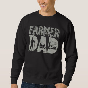 Mens Farmer Dad Farm Farming Father's Day Tracto Sweatshirt