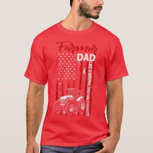 Mens Farmer Dad Like A Normal Dad Only Cooler USA T-Shirt