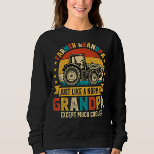 Mens Farmer Grandpa Farming Farmer Retro Tractor Sweatshirt