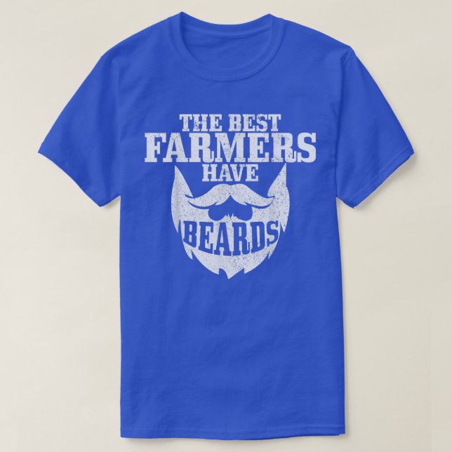 Mens Farmer The Best Farmers Have Beards Funny Vin T-Shirt (Design Front)