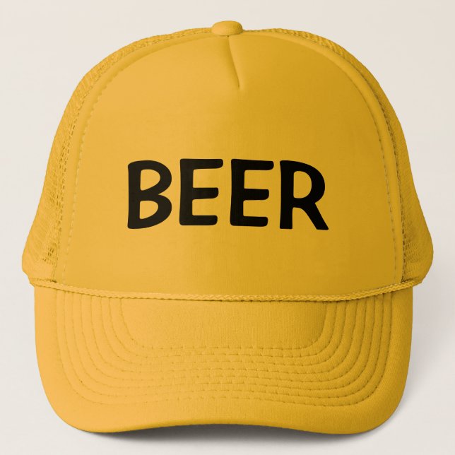 Mens Fashion Baseball Novelty BEER Trucker Hat (Front)