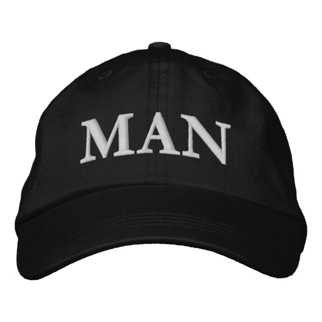 Mens Fashion Christmas Funny Novelty MAN Embroidered Hat (Front)