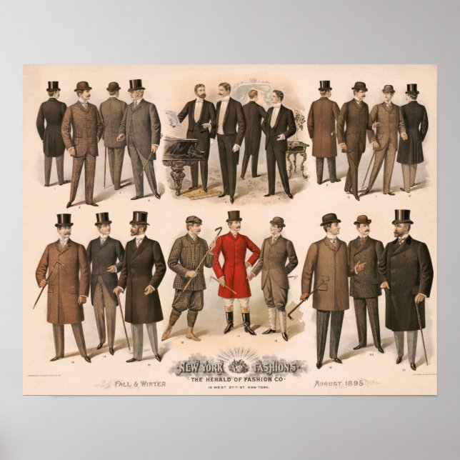 Men's fashion fall and winter 1895 poster (Front)