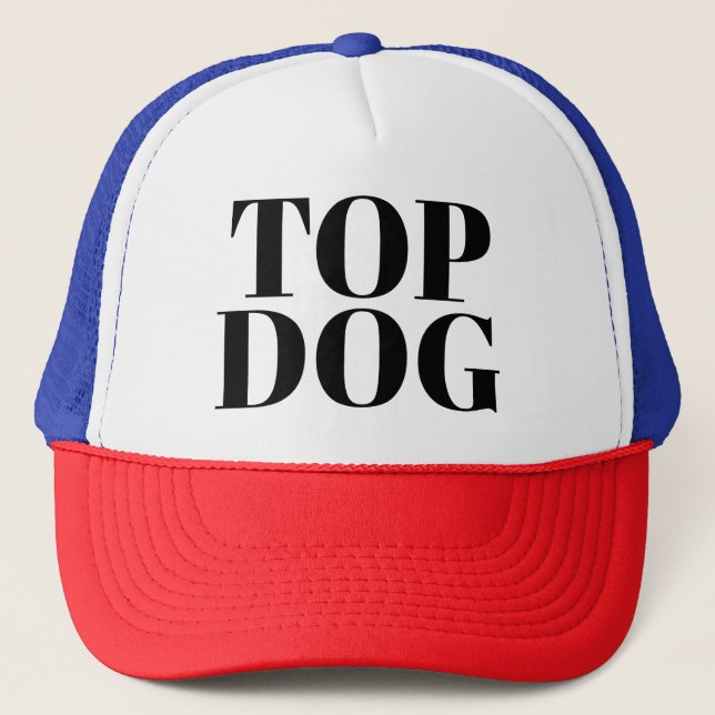 Men's Fashion Funny Novelty Baseball TOP DOG Trucker Hat (Front)