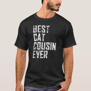 Mens  Father Day Best Cat Cousin Ever Vintage T-Shirt