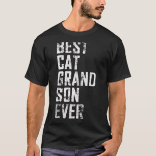 Mens Father Day Best Cat Grandson Ever Vintage T-Shirt