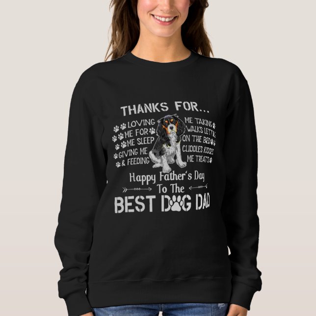 Mens Father Day Cavalier King Charles Spaniel Dad  Sweatshirt (Front)