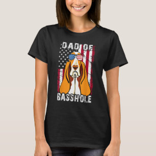 Mens Father Day Dad of Basshole Basset Hound Dog T-Shirt