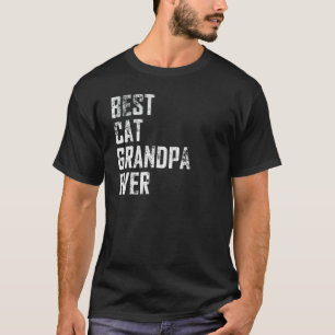 Mens Father Day Vintage Best Cat Grandpa Ever T-Shirt
