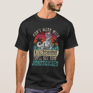 Mens Father Dinosaurs Retro Dad Father's Day Clot T-Shirt